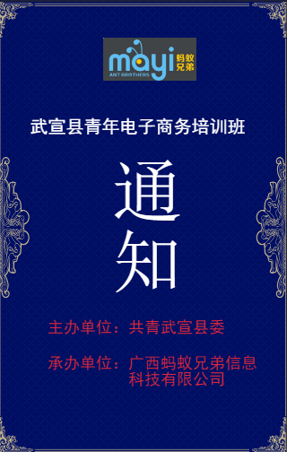 关于举办武宣县青年电子商务培训班的通知