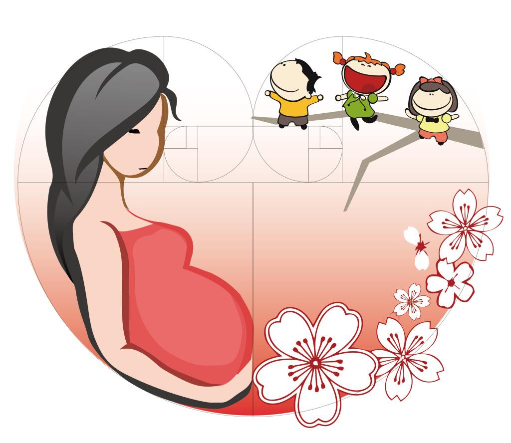 孕妈足月卡通图案图片